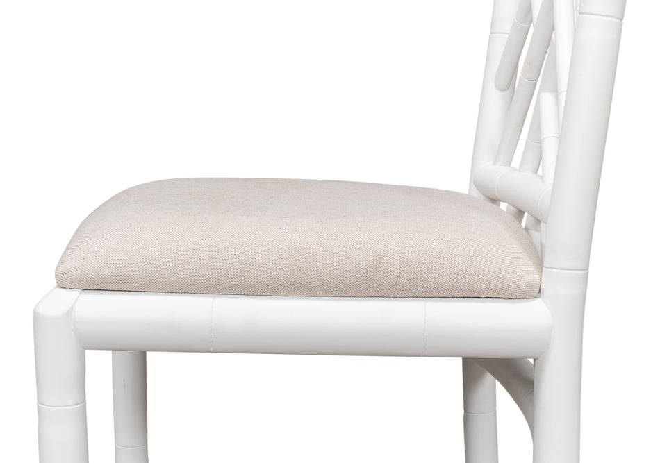 Brighton Bamboo Side Chair, White by Sarreid Ltd - view 11