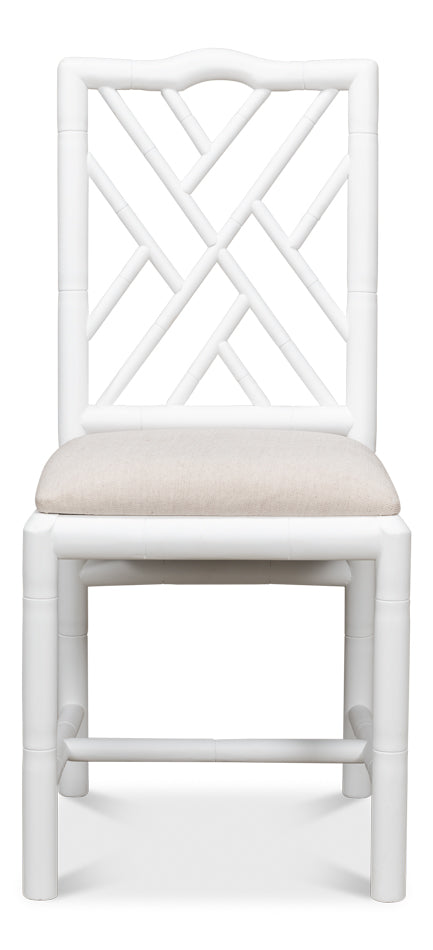 Brighton Bamboo Side Chair, White by Sarreid Ltd - view 2