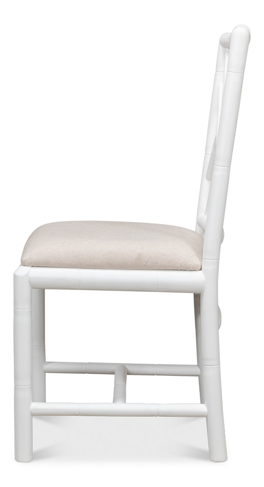 Brighton Bamboo Side Chair, White by Sarreid Ltd - view 3