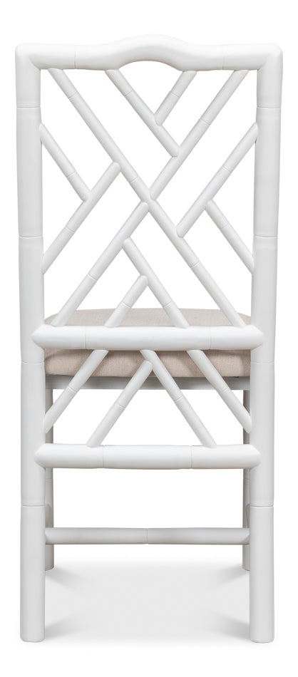 Brighton Bamboo Side Chair, White by Sarreid Ltd - view 4