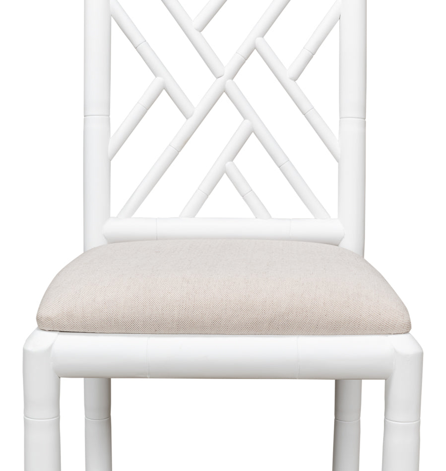 Brighton Bamboo Side Chair, White by Sarreid Ltd - view 6
