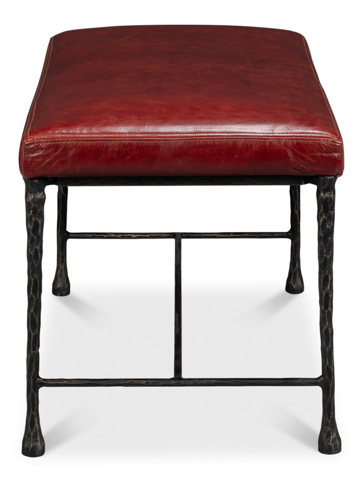 Kings Road Bench, Leather by Sarreid Ltd - view 8