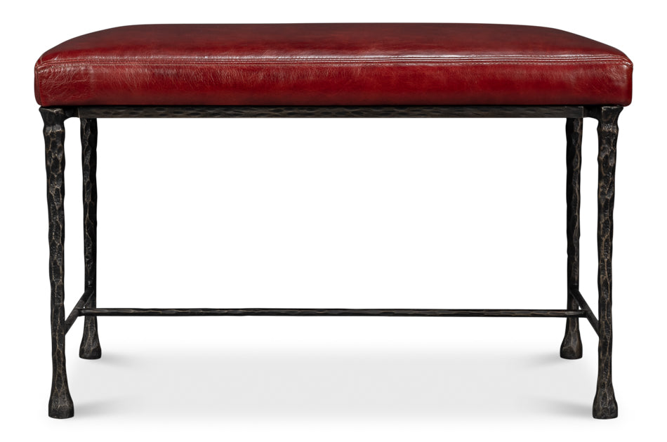 Kings Road Bench, Leather by Sarreid Ltd - view 9