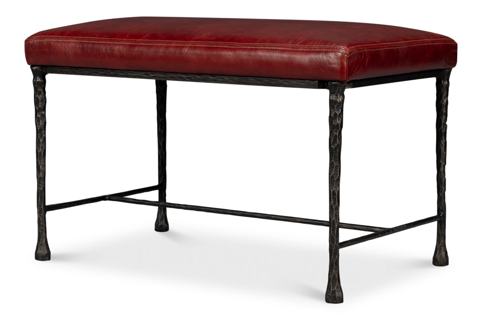 Kings Road Bench, Leather by Sarreid Ltd - view 10