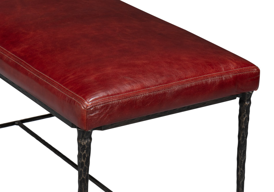 Kings Road Bench, Leather by Sarreid Ltd - view 11