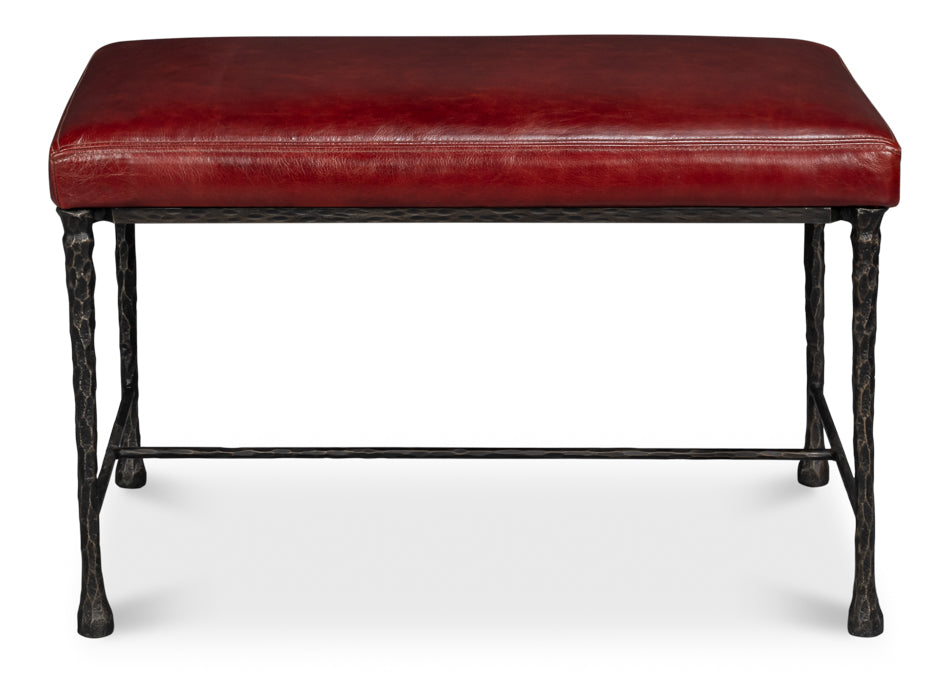 Kings Road Bench, Leather by Sarreid Ltd - view 2