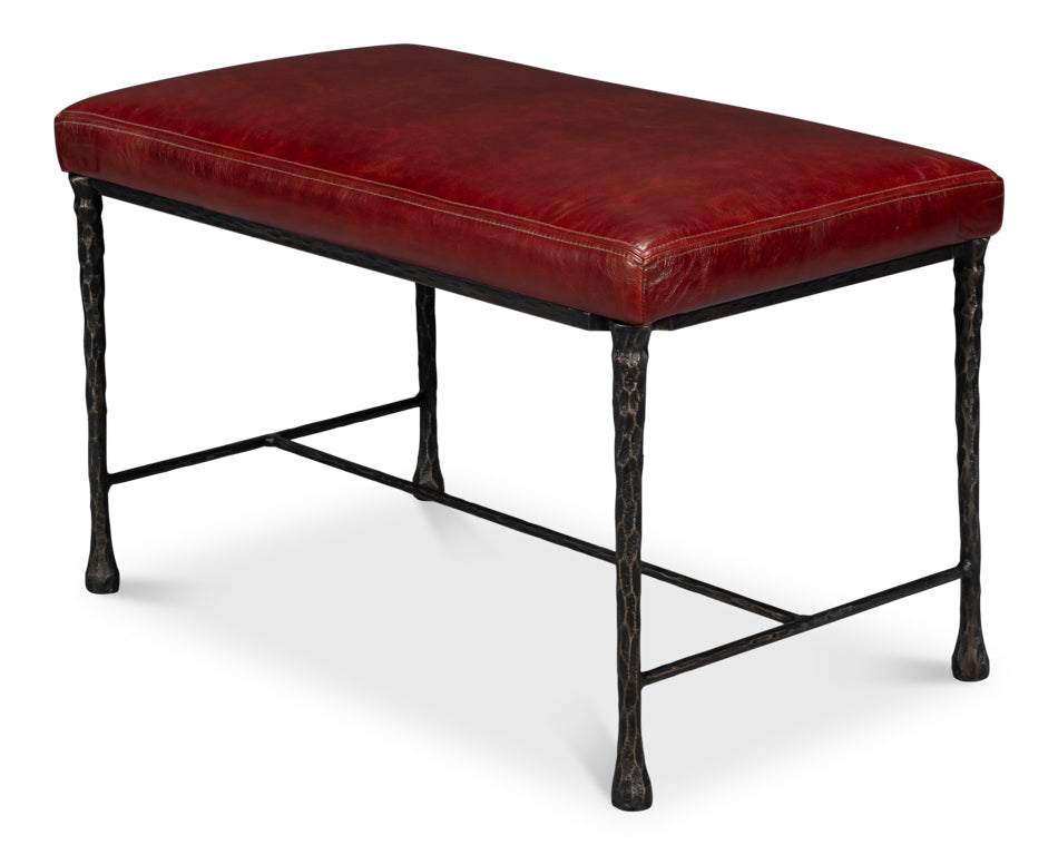 Kings Road Bench, Leather by Sarreid Ltd - view 3