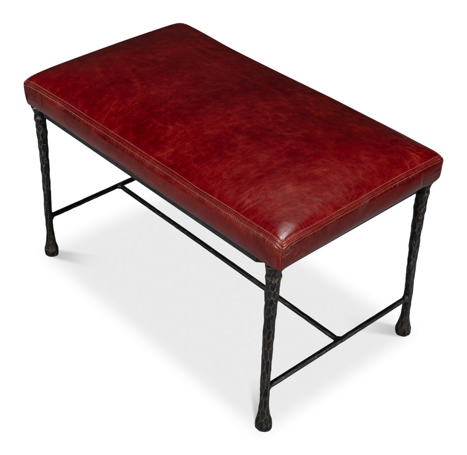 Kings Road Bench, Leather by Sarreid Ltd - view 4