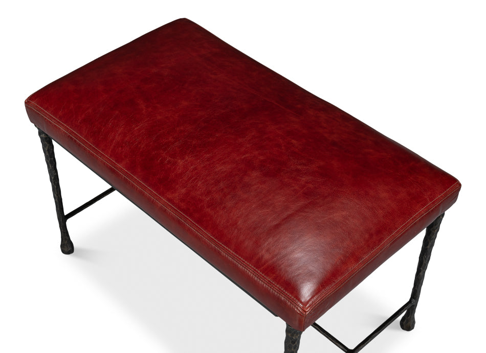 Kings Road Bench, Leather by Sarreid Ltd - view 5