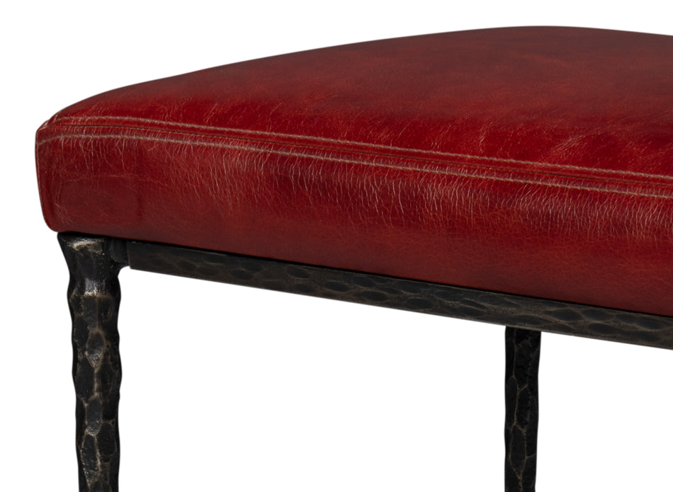 Kings Road Bench, Leather by Sarreid Ltd - view 6