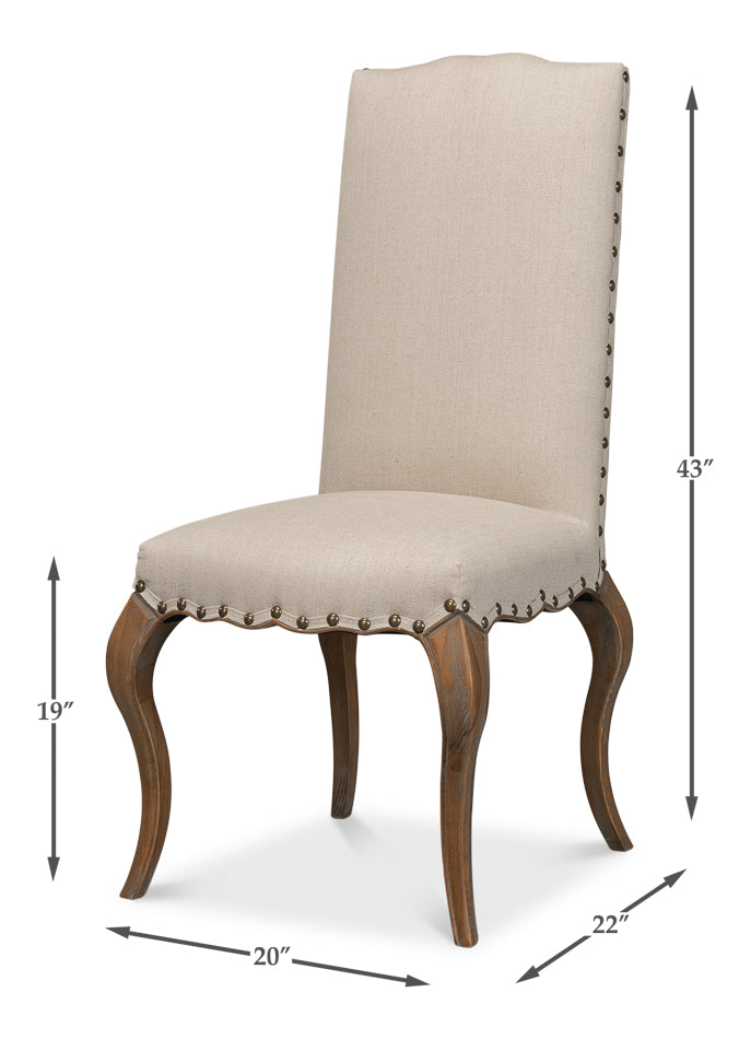 Thorne Side Chair, Beige by Sarreid Ltd - view 7