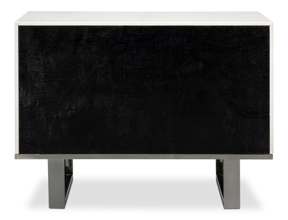 Bronzini Credenza, Small,Embossed White by Sarreid Ltd - view 8