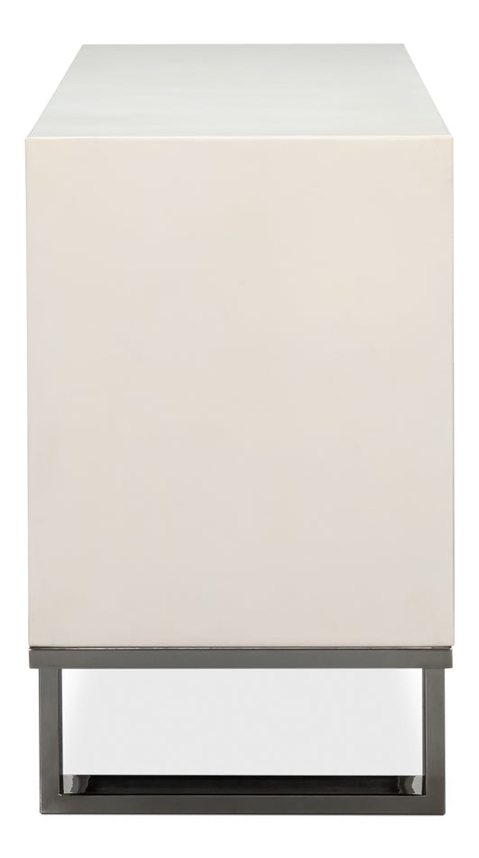 Bronzini Credenza, Small,Embossed White by Sarreid Ltd - view 9