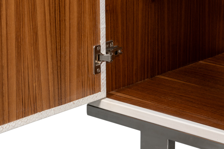 Bronzini Credenza, Small,Embossed White by Sarreid Ltd - view 10