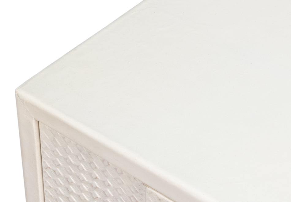 Bronzini Credenza, Small,Embossed White by Sarreid Ltd - view 5