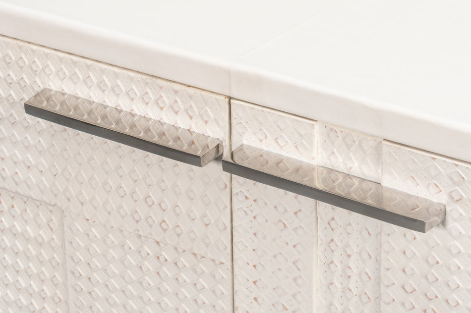 Bronzini Credenza, Small,Embossed White by Sarreid Ltd - view 7