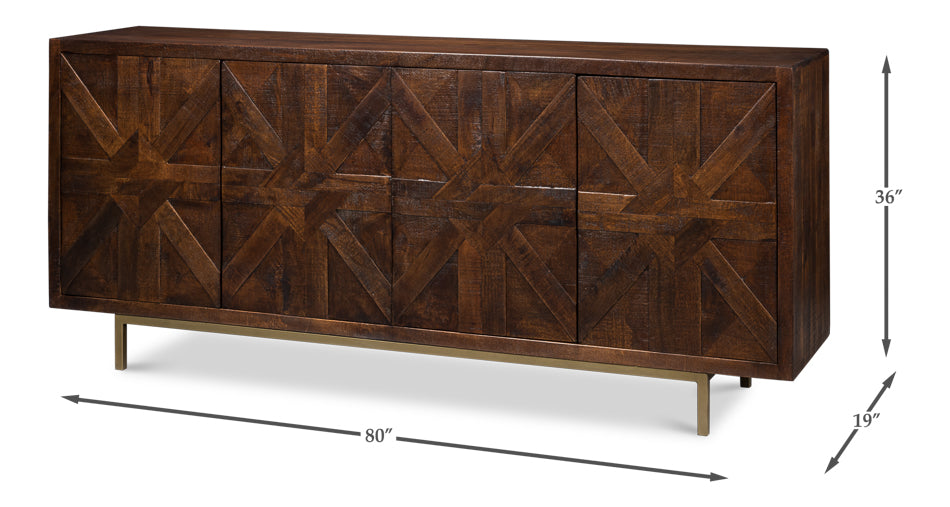 Griglia Four Door Sideboard by Sarreid Ltd - view 7
