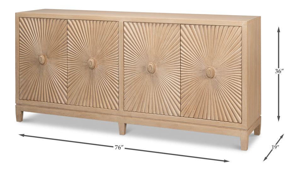 Rayon Four Door Sideboard by Sarreid Ltd - view 7