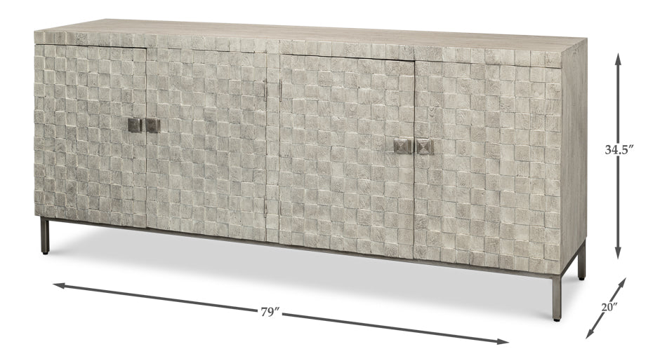 Cubist Four Door Sideboard by Sarreid Ltd - view 7