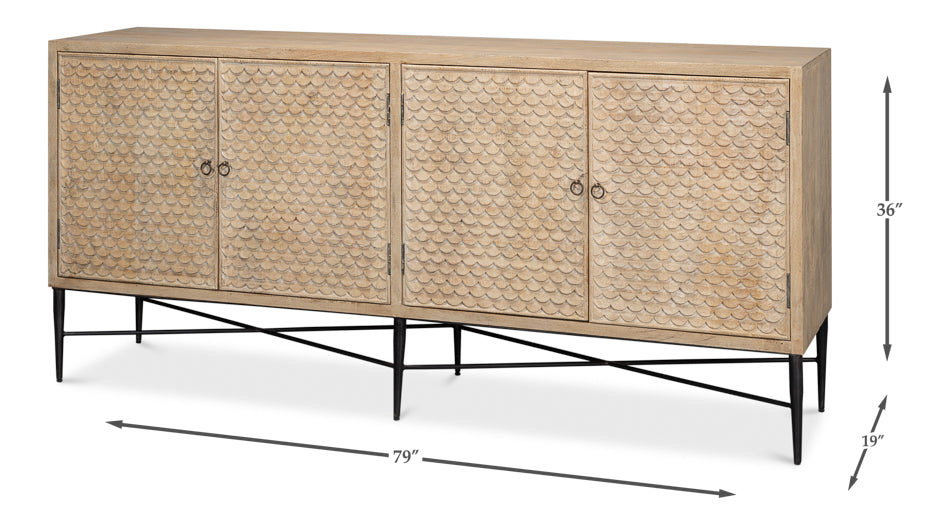 Archie Four Door Sideboard by Sarreid Ltd - view 7