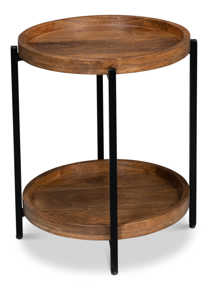 Profile Round End Table by Sarreid Ltd - view 3