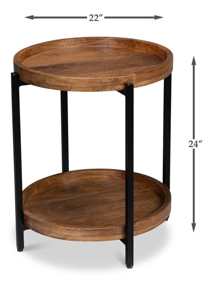 Profile Round End Table by Sarreid Ltd - view 7