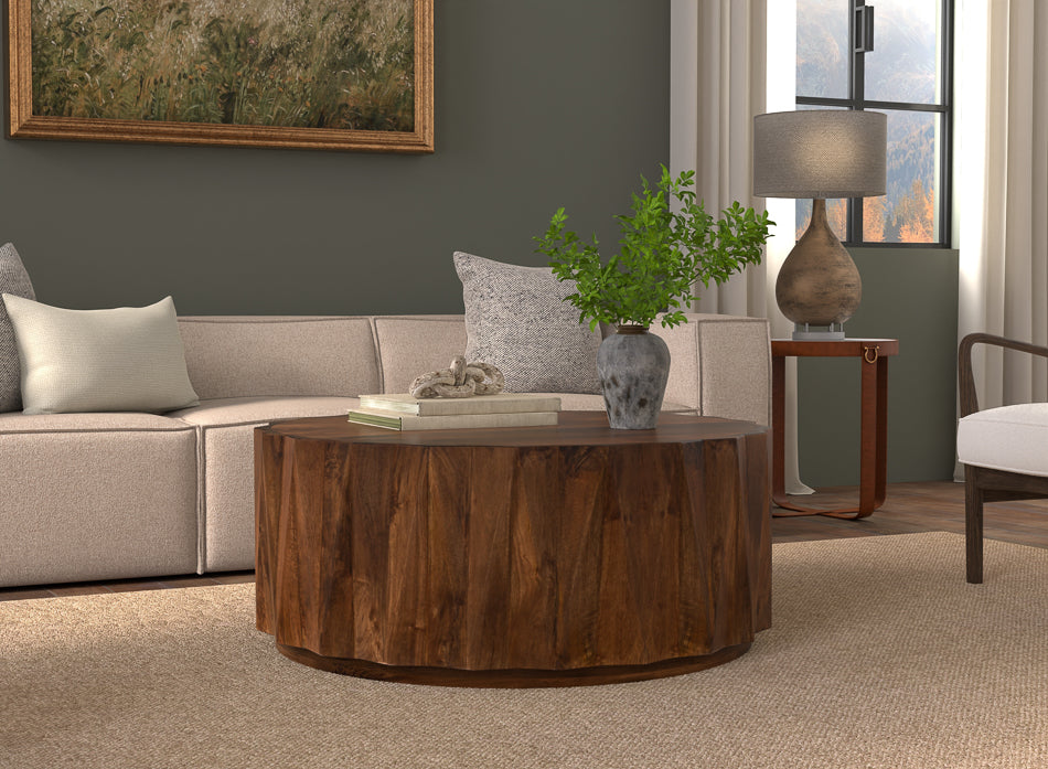 Denali Round Cocktail Table by Sarreid Ltd - view 12