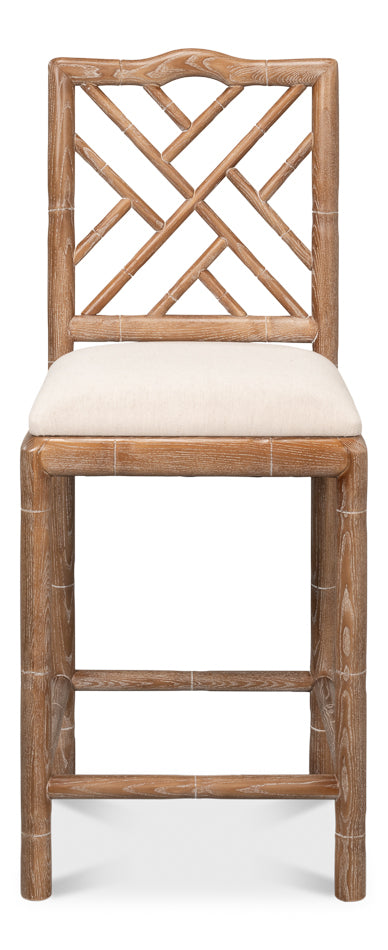 Brighton Counter Stool, White Wash by Sarreid Ltd - view 2