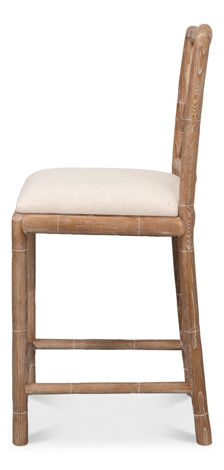 Brighton Counter Stool, White Wash by Sarreid Ltd - view 3