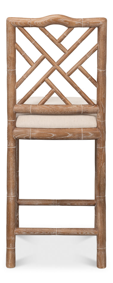 Brighton Counter Stool, White Wash by Sarreid Ltd - view 4