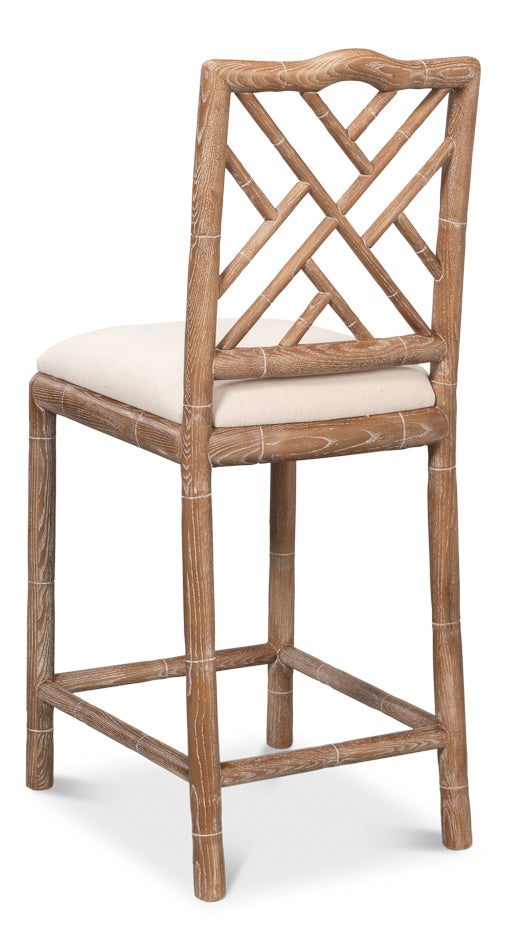 Brighton Counter Stool, White Wash by Sarreid Ltd - view 5
