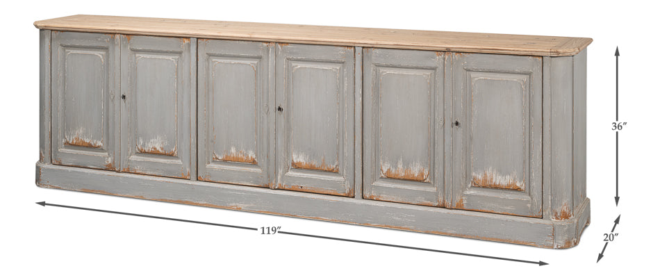 Karlsson Antique Swedish Grey Sideboard by Sarreid Ltd - view 7