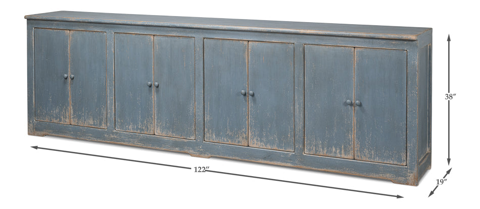 Eight Is Enough Sideboard, Blue/Grey by Sarreid Ltd - view 7