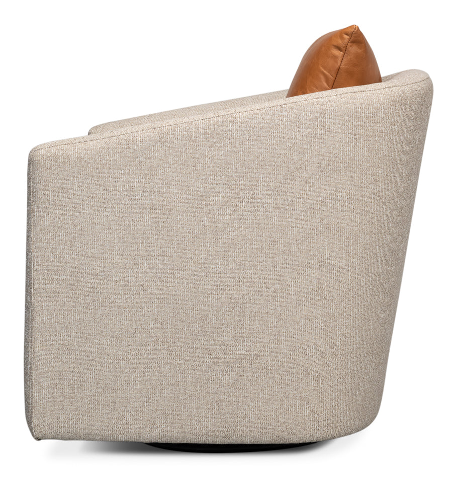 Bronson Swivel Chair by Sarreid Ltd - view 3