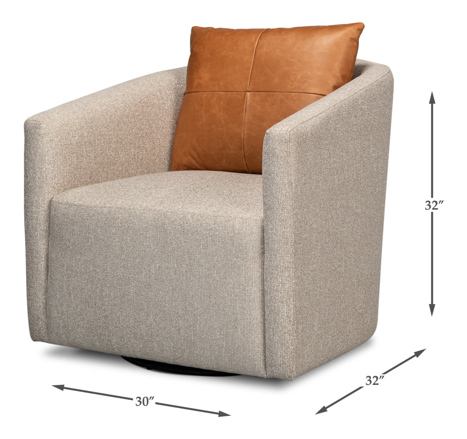 Bronson Swivel Chair by Sarreid Ltd - view 7