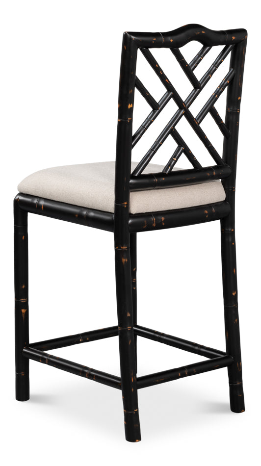 Brighton Counter Stool, Antique Black by Sarreid Ltd - view 5