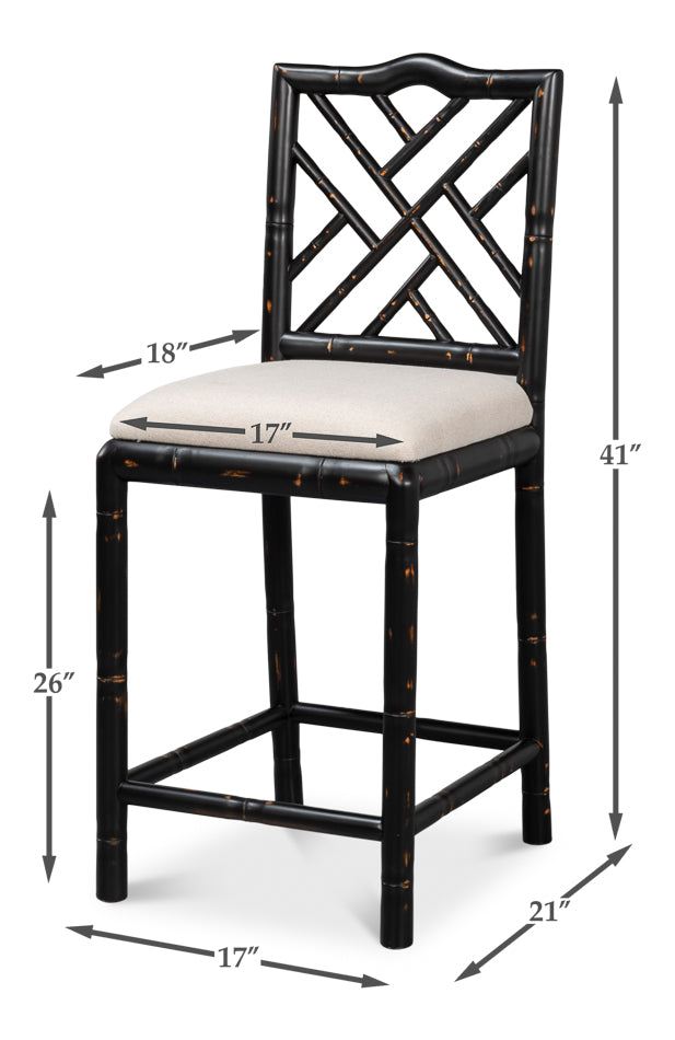 Brighton Counter Stool, Antique Black by Sarreid Ltd - view 7
