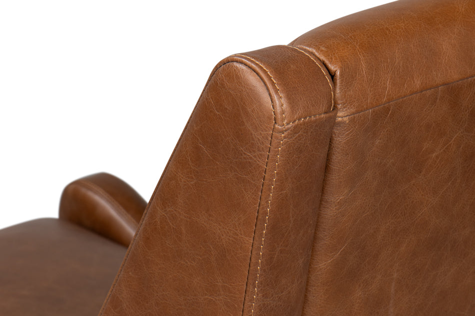 Brandy Accent Chair In Distilled Leather by Sarreid Ltd - view 9