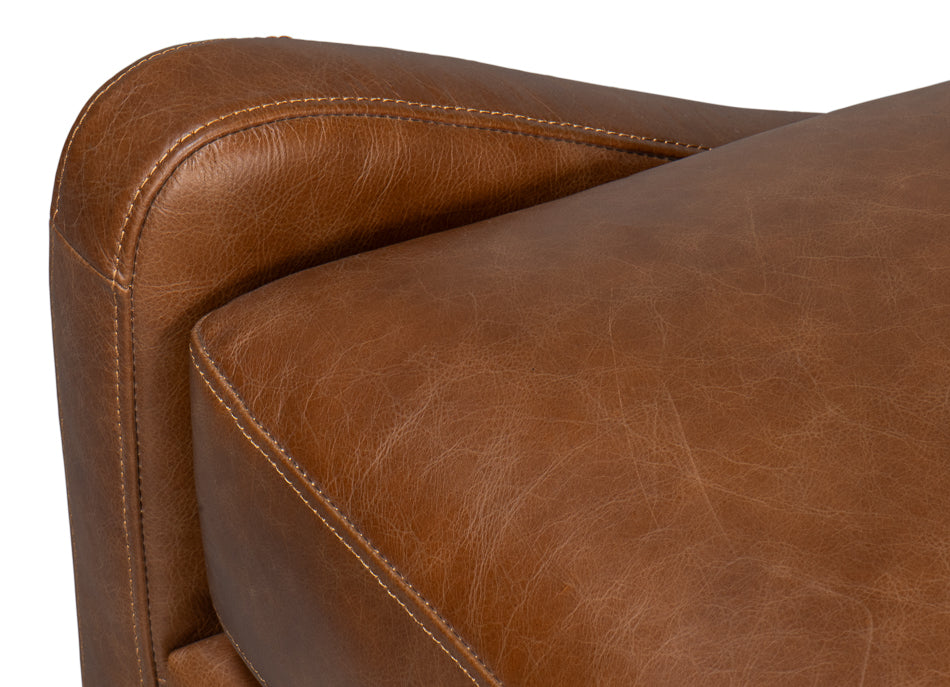 Brandy Accent Chair In Distilled Leather by Sarreid Ltd - view 10