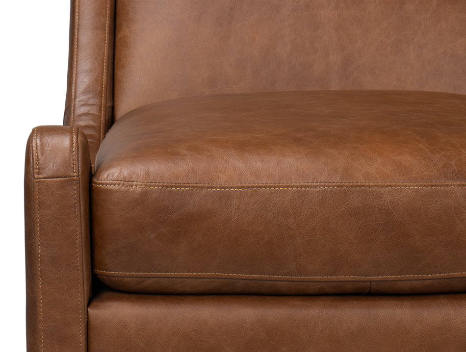 Brandy Accent Chair In Distilled Leather by Sarreid Ltd - view 11