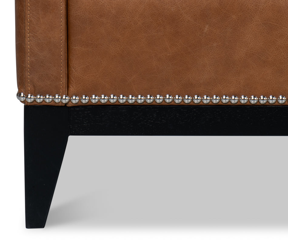 Brandy Accent Chair In Distilled Leather by Sarreid Ltd - view 12