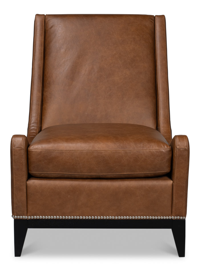 Brandy Accent Chair In Distilled Leather by Sarreid Ltd - view 2