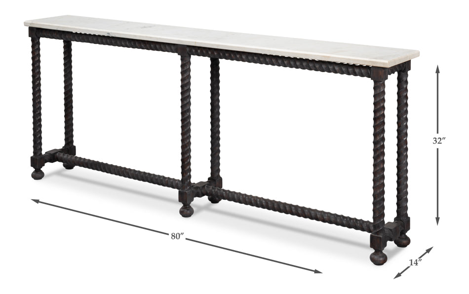 Barley Console Table by Sarreid Ltd - view 7