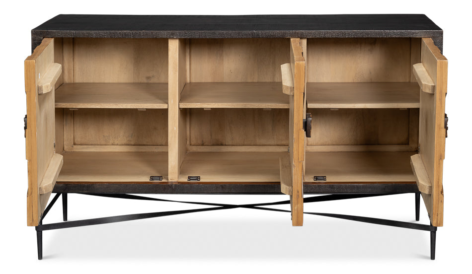 Luke 3 Door Sideboard by Sarreid Ltd - view 3