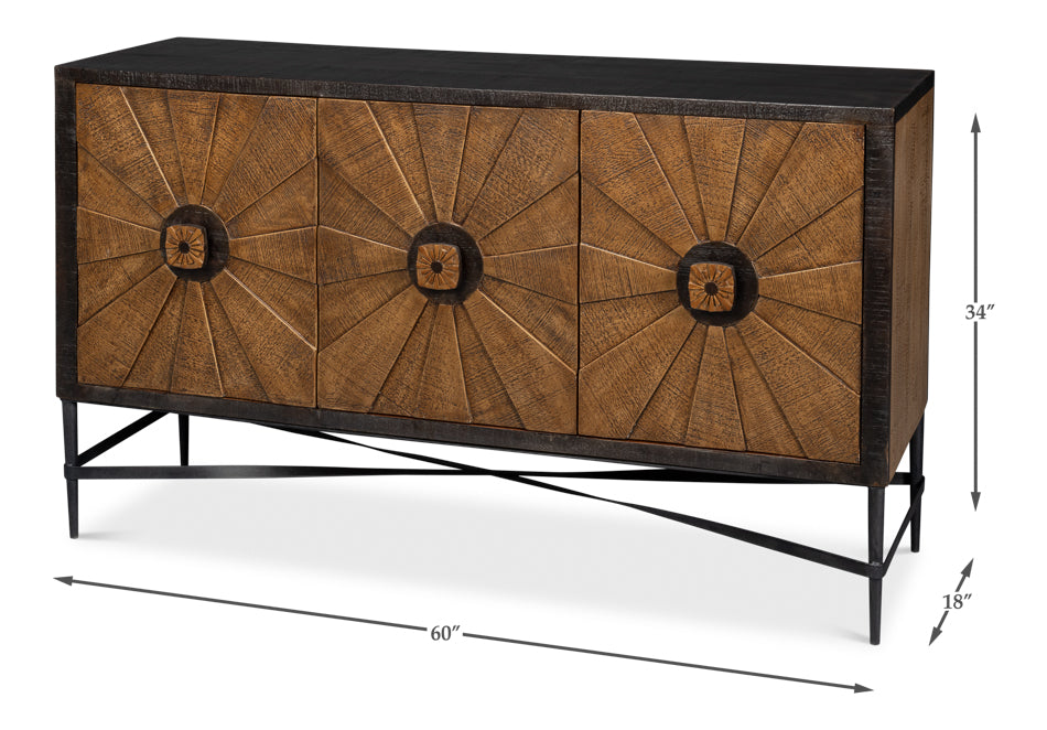 Luke 3 Door Sideboard by Sarreid Ltd - view 7
