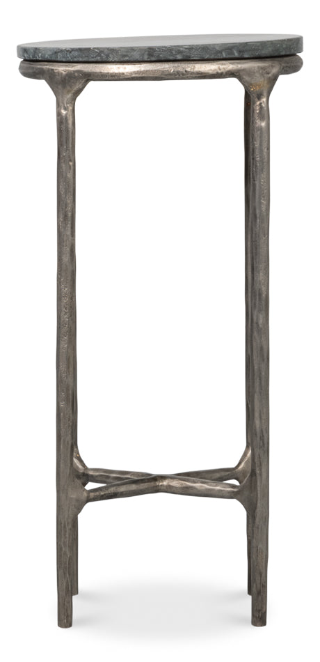 Derrick Iron End Table With Marble Top by Sarreid Ltd - view 8