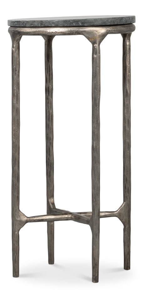 Derrick Iron End Table With Marble Top by Sarreid Ltd - view 9
