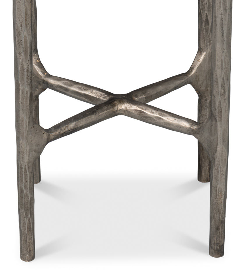 Derrick Iron End Table With Marble Top by Sarreid Ltd - view 10