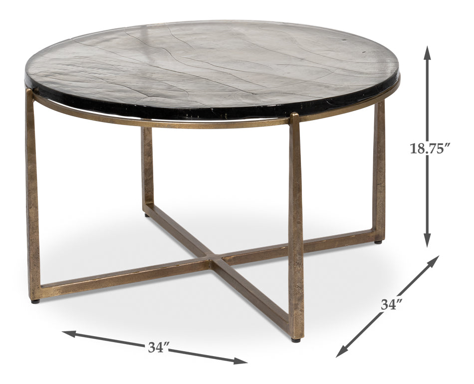 Dorsey Round Coffee Table by Sarreid Ltd - view 7
