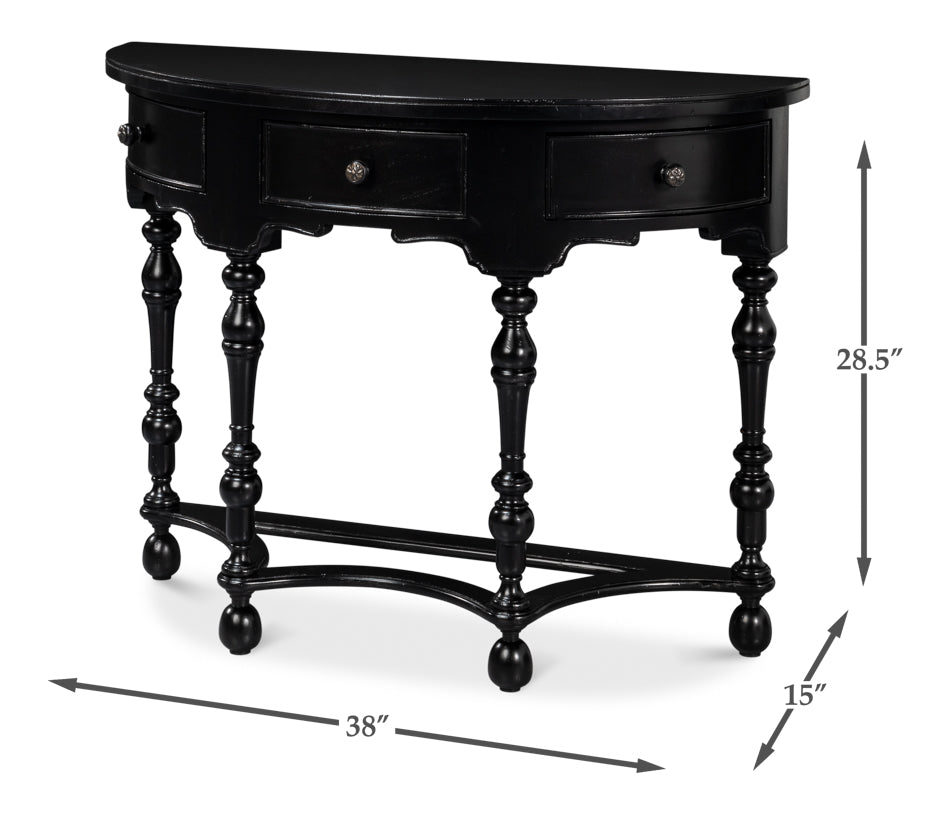 Abraham Half Round Console by Sarreid Ltd - view 7